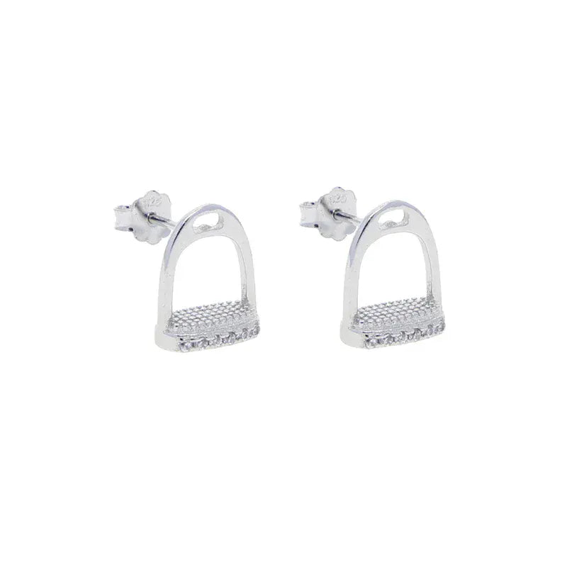 Steigbügelohrringe aus Silber mit Zirkonia