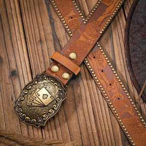 Antikt cowboybälte i läder