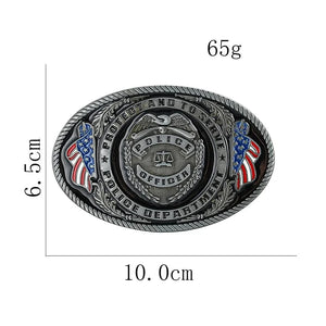 Bältesspänne polis märkesdesign amerikansk stil Silver