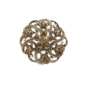 Blommig Concho med kristallaccent Guld / 24mm