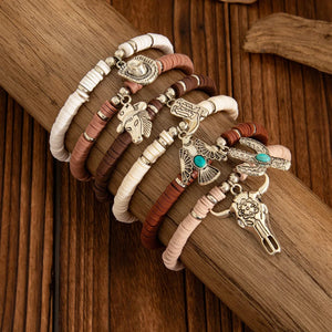 Boho Armband med Western Berlocker