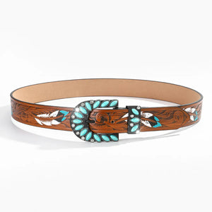 Boho westernbälte med turkost spänne