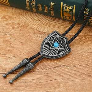 Bolo tie i form av sexuddig stjärna med natursten