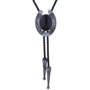Bolo tie med hästsko och natursten