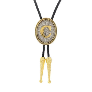 Bolo tie med initial A–Z i tvåtonad metall C