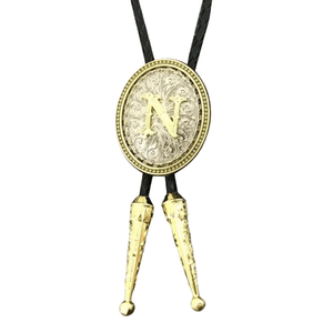Bolo tie med initial A–Z i tvåtonad metall N