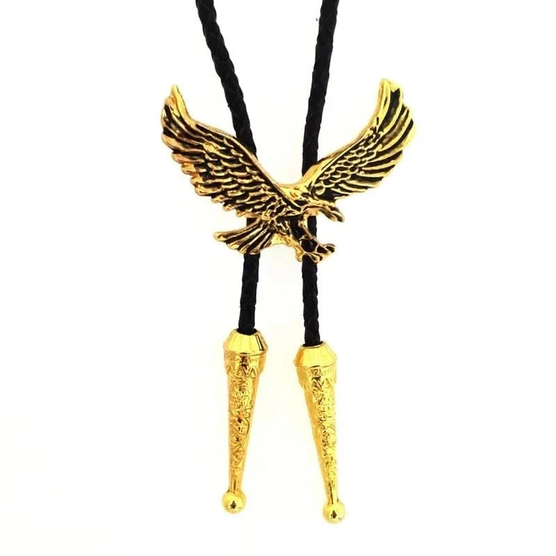 Bolo tie med örn i zinklegering Guld