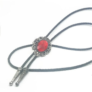 Bolo tie med oval glassten och vintagekrona