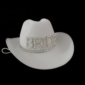 Bride Cowgirl Hatt Vit