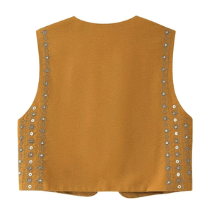 Broderad Väst Dam med Paljetter