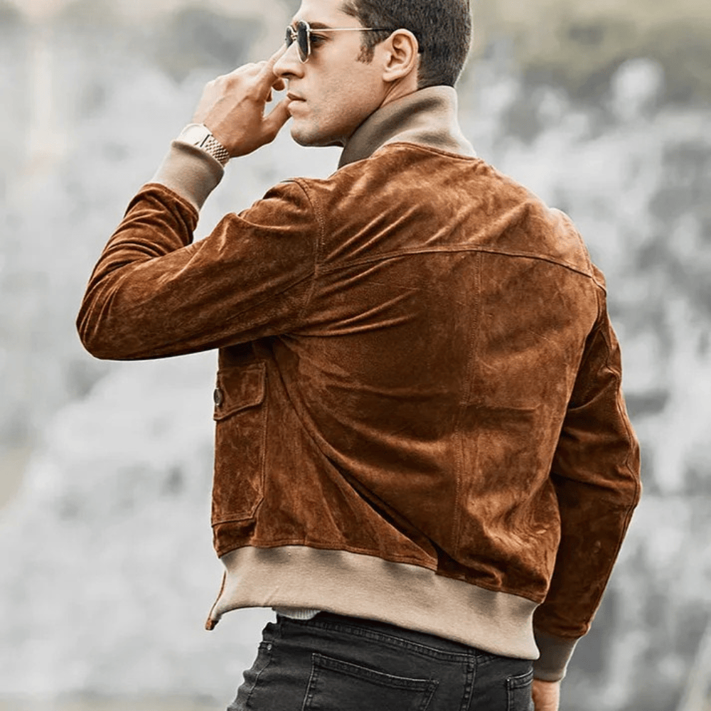Brun mocka bomber jacka herr