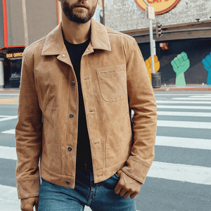 Brun suede jacka