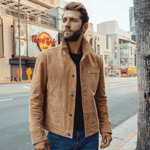 Brun suede jacka