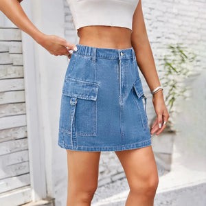 Cargo-kjol i denim