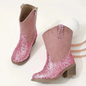 Glittriga Rosa Cowgirl Boots för Flickor