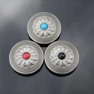 Concho 25 mm i Antiksilver med Färgsten
