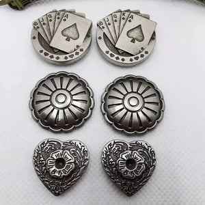 Concho i antiksilver med dekorativa motiv