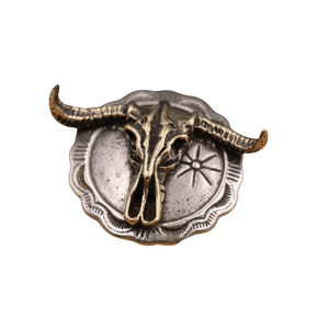 Concho i Mässing med Buffelskalle Silver