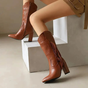 Country Boots med Fransar och Broderi