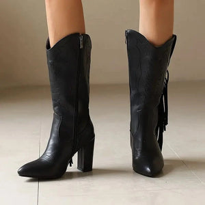 Country Boots med Fransar och Broderi