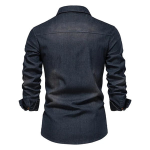 Cowboy denim skjorta herr