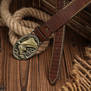 Cowboybälte med hästhuvudspänne