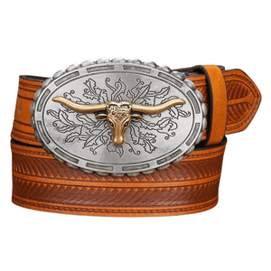 Cowboybalte-med-longhornhuvud Ljusbrun / 120cm