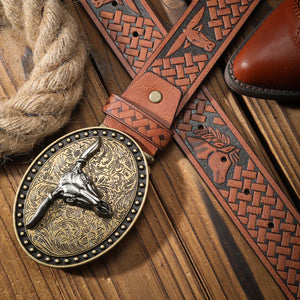 Cowboybälte med Longhornskalle