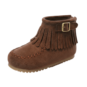 Cowboyboots för Barn i Mjuk Mockastil med Fransar Brun / 25