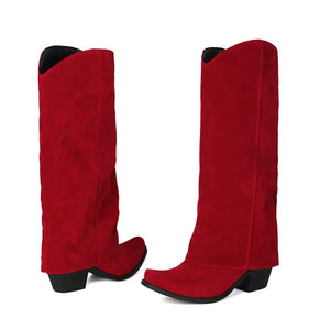 Cowboyboots i mockastil med vikt skaft och 6cm klack