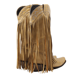 Cowboyboots med fransar och broderi i västernstil