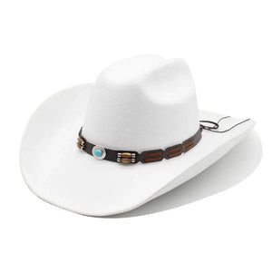 Cowboyhatt Bred Brätte Vit / 57-59cm