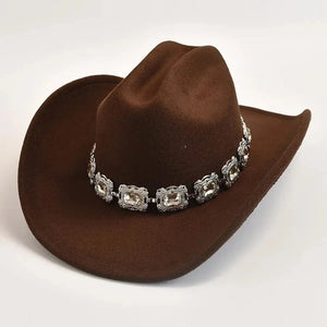 Cowboyhatt dam med dekorativt bälte i silver Kaffe / 57-59cm