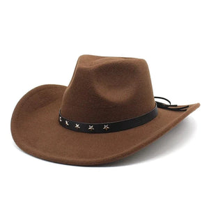 Cowboyhatt i filt med stjärnband Brun / 57-58cm
