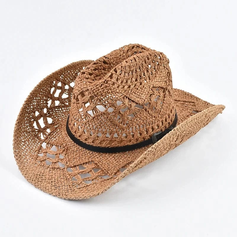 Cowboyhatt i Flätat Halm Brun / Kan justeras
