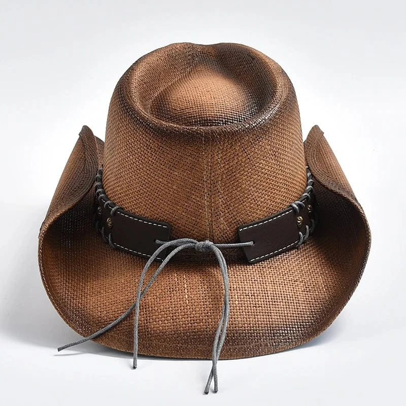 Cowboyhatt i Handvävd Strå Mörkbrun / 56-58cm