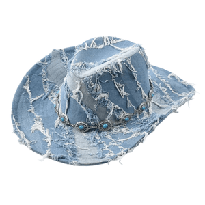 Cowboyhatt i jeans Himmelblå / Kan justeras