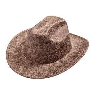 Cowboyhatt i vintageimitation av läder Ljusbrun / 56-58cm