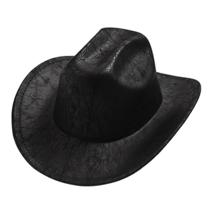 Cowboyhatt i vintageimitation av läder Svart / 56-58cm