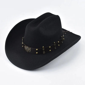 Cowboyhatt med prydnadsband Svart / Kan justeras