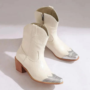 Cowgirl-Ankelboots med Metalltå