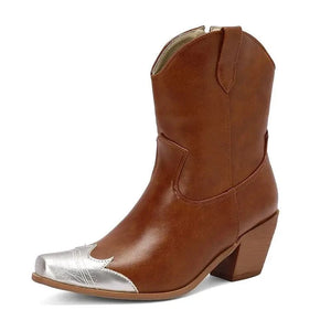 Cowgirl-Ankelboots med Metalltå Brun / 35
