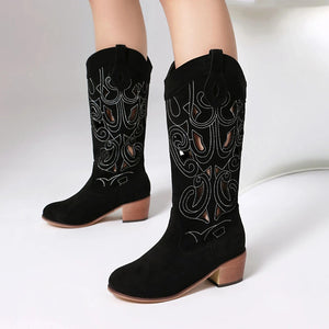 Cowgirl Boots i Mocka med Utskärningar