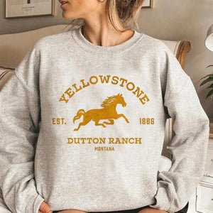 Cowgirl Hoodie i Fleece Golden Horse Charge / XS
