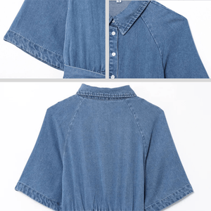 Denimskjortklänning med skärp