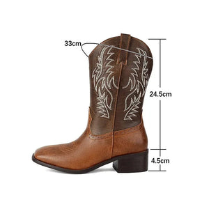 Tvåfärgade Cowboyboots för Dam
