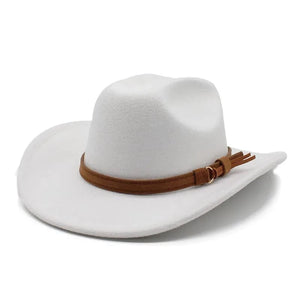 Filt cowboyhatt Vit / 56-58cm