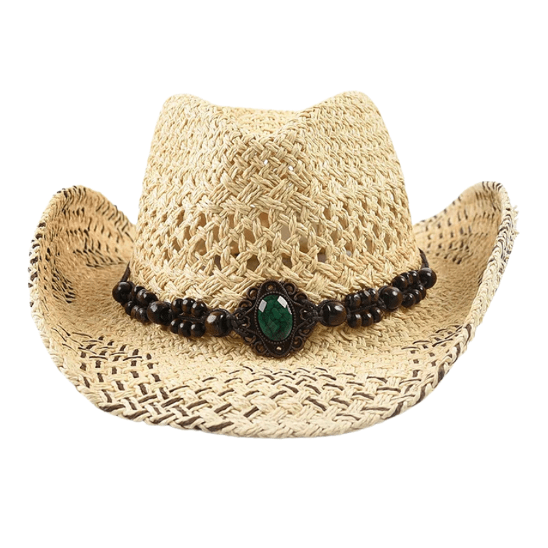 Flätad boho cowboyhatt Beige / One Size