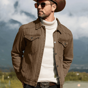 Fodrad denim jacka herr
