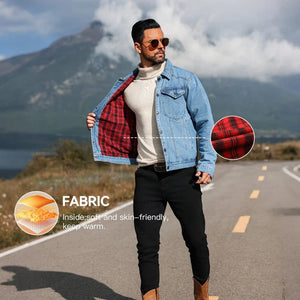 Fodrad jeansskjorta herr i cowboy-stil